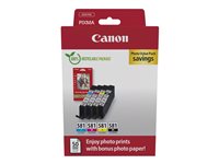 Canon CLI-581 C/M/Y/BK Photo Value Pack - 4-pack - black, yellow, cyan, magenta - original - ink tank / paper kit