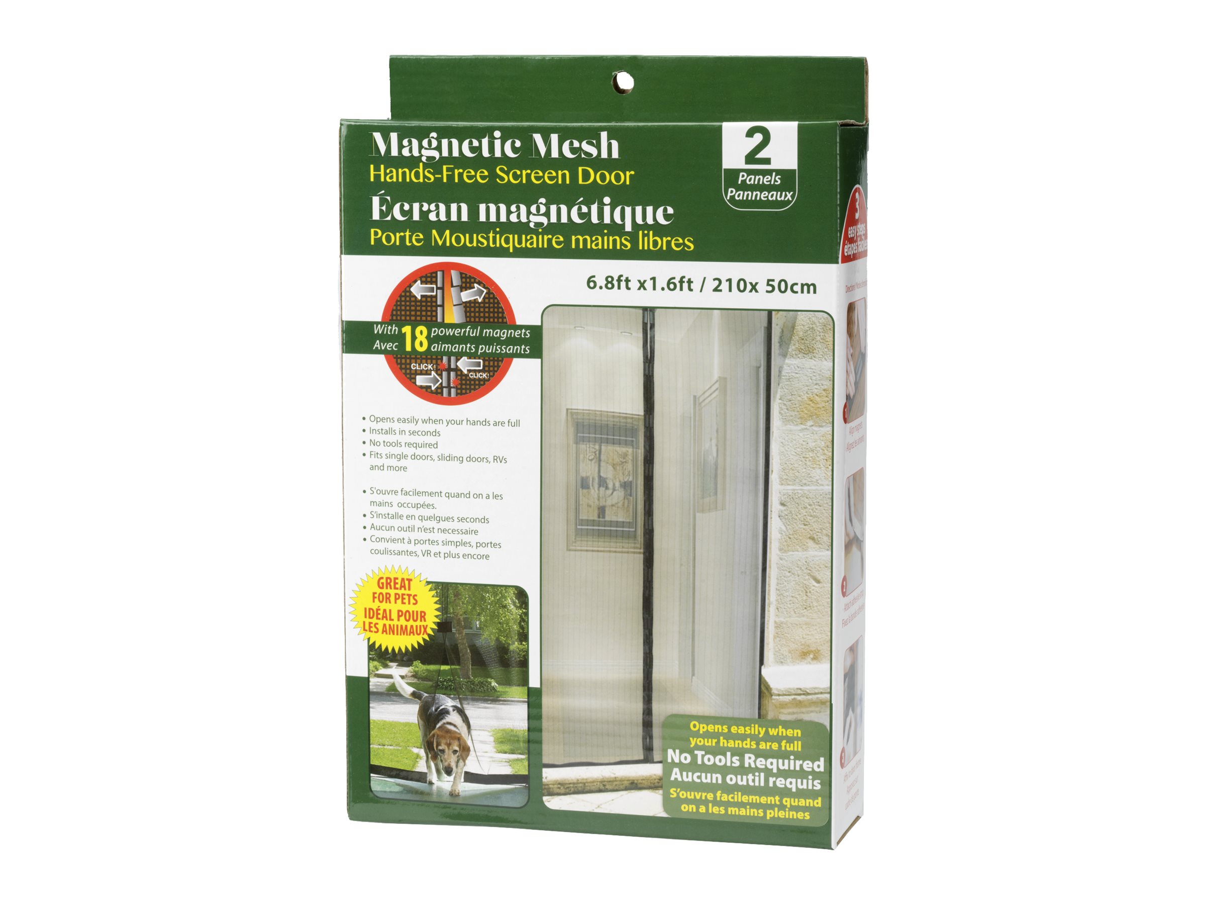 Magnetic Mesh Hands-Free Patio Screen Door - 2x1m