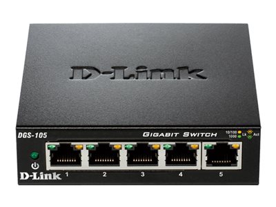 D-Link DGS 105 - Switch - 5 x 10/100/1000 - desktop