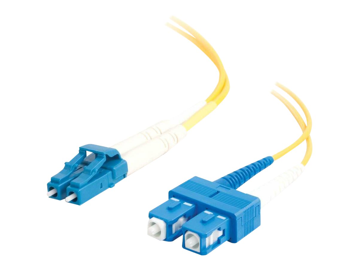 C2G LC-SC 9/125 OS1 Duplex Singlemode PVC Fiber Optic Cable (LSZH) - patch kabel - 3 m - 3 m - žlutá
