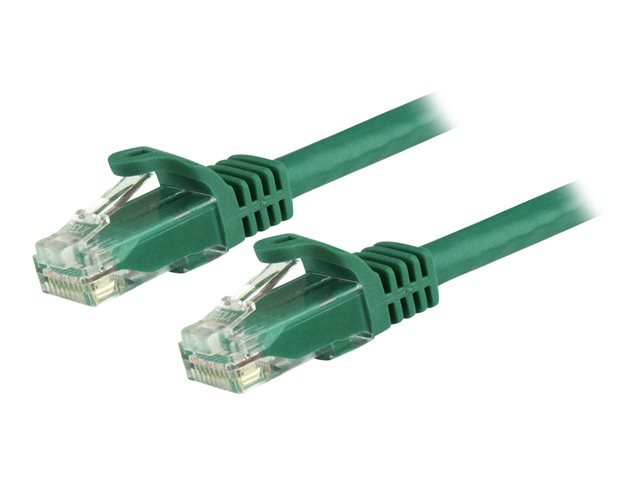 Image of StarTech.com 3m CAT6 Ethernet Cable, 10 Gigabit Snagless RJ45 650MHz 100W PoE Patch Cord, CAT 6 10GbE UTP Network Cable w/Strain Relief, Green, Fluke Tested/Wiring is UL Certified/TIA - Category 6 - 24AWG (N6PATC3MGN) - patch cable - 3 m - green