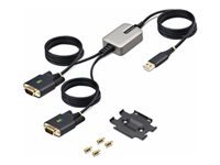 StarTech.com 13ft (4m) 2-Port USB to Serial Adapter Cable, Interchangeable DB9 Screws/Nuts, COM Retention, USB-A to DB9 RS232, FTDI, Level-4 ESD Protection, Windows/macOS/ChromeOS/Linux - Rugged TPE Construction (2P6FFC-USB-SERIAL)