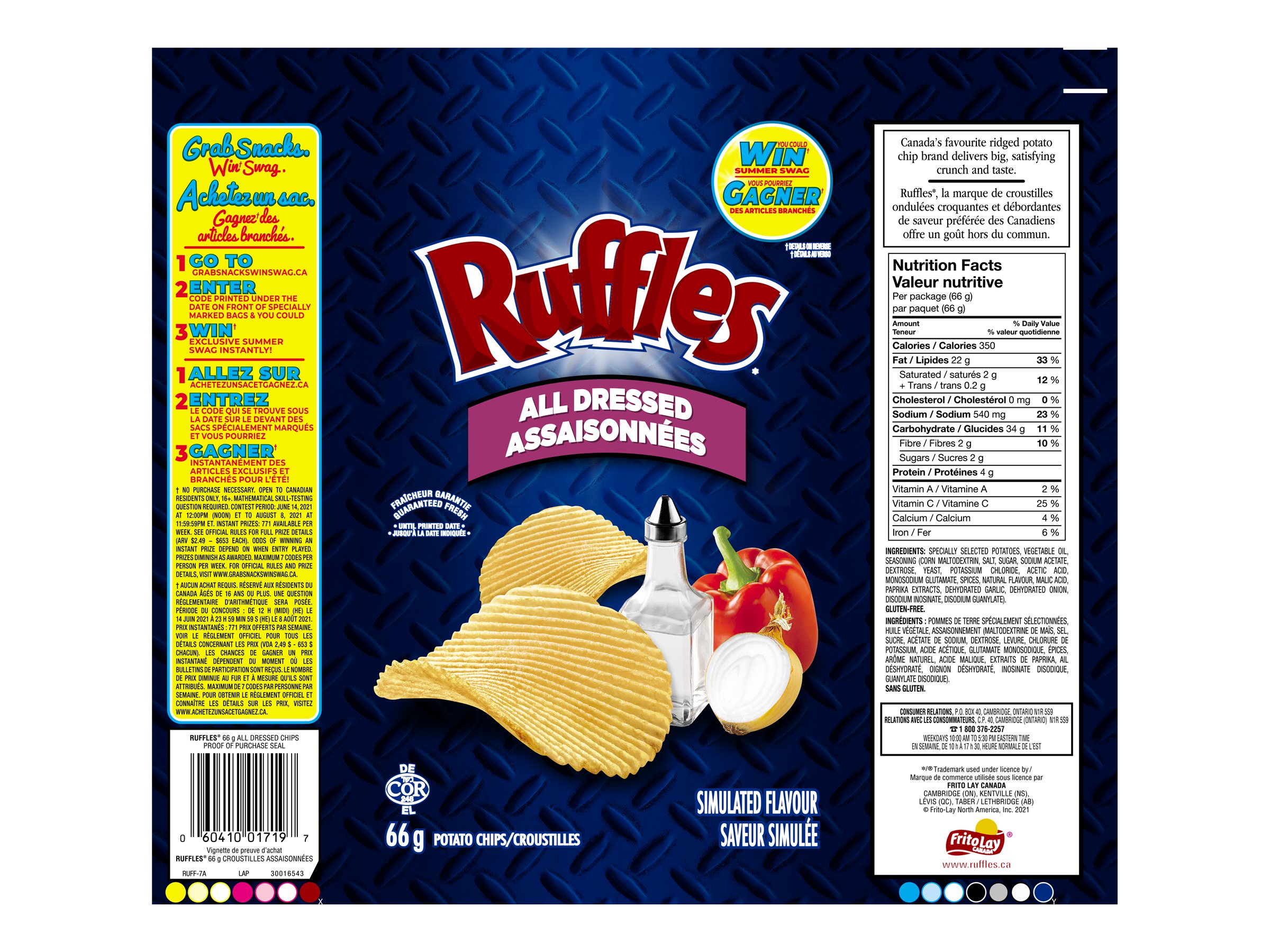 Ruffles Potato Chips All Dressed 66g 5133