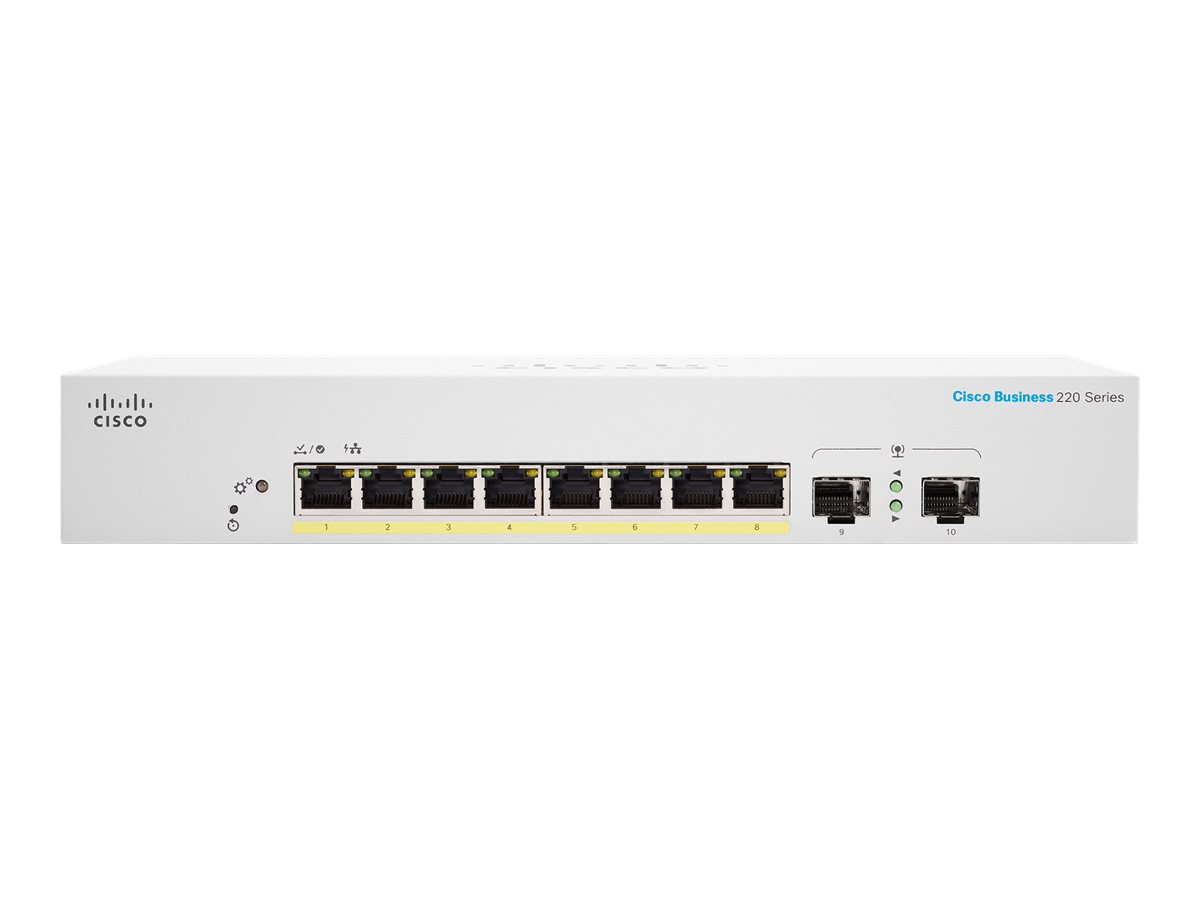 Cisco Business 220 Series CBS220-8FP-E-2G - přepínač - 10 porty - inteligentní - Lze montovat do rozvaděče – foto 2