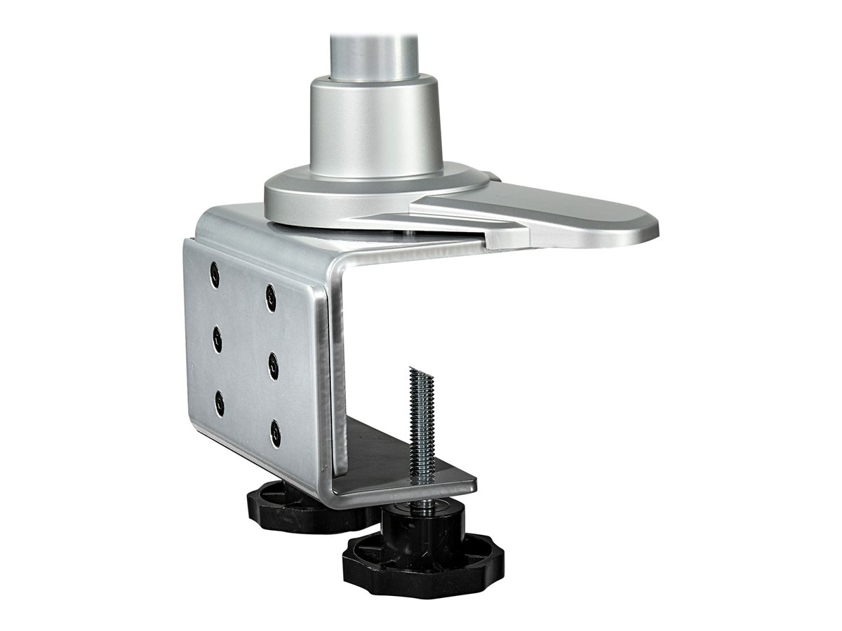 StarTech.com Desk Mount Quad Monitor Arm, Premium Articulating VESA 4 Monitor Mount 2x2 up to 27", Ergonomic Height Adjustable Pole Mount, Tilt/Swivel/Rotate, C-Clamp/Grommet, Silver - Heavy-duty VESA Mount (ARMQUADPS) montážní sada - nastavitelné rameno - pro 4 monitory - stříbrná - kompatibilní s TAA – foto 7