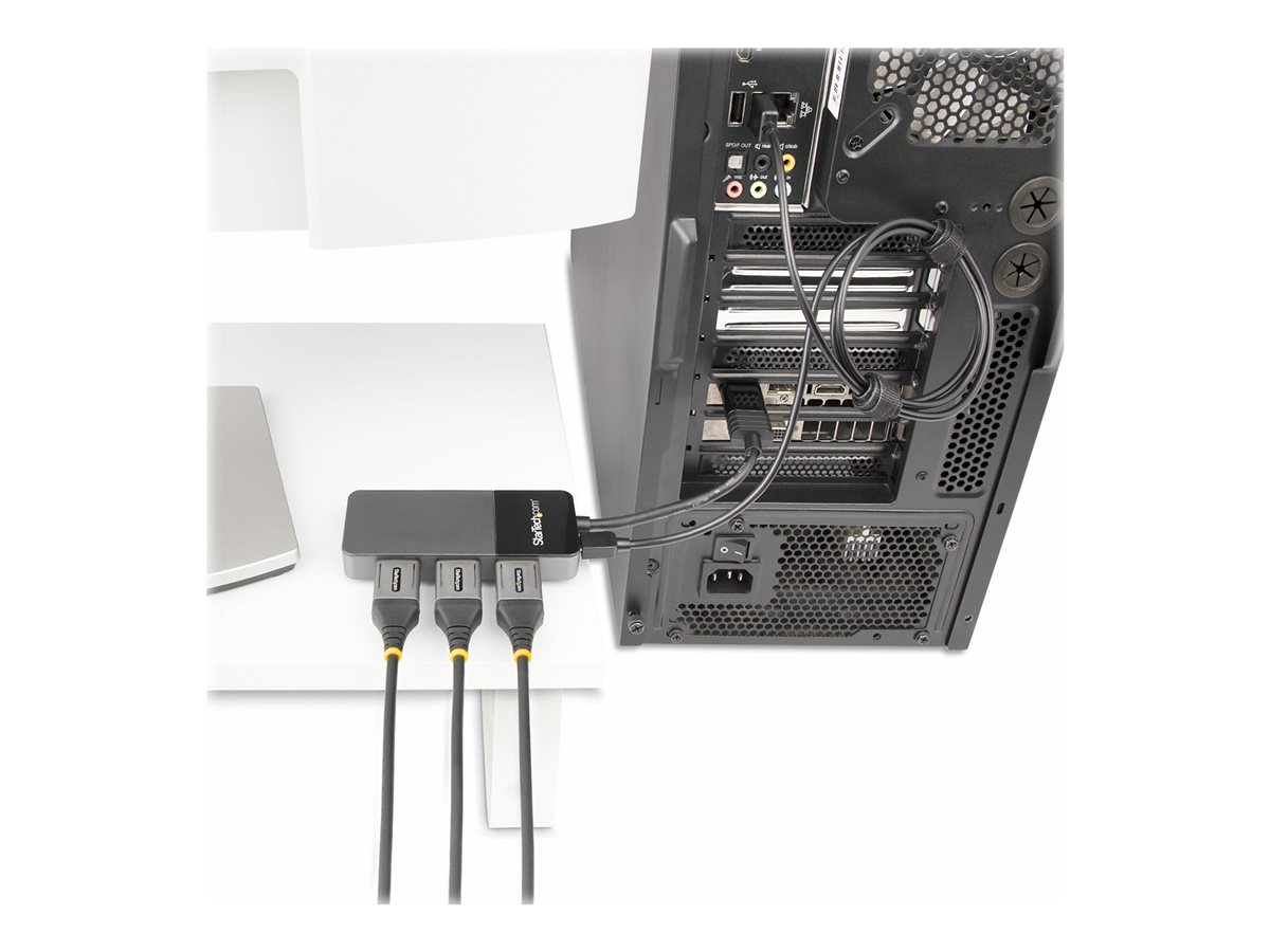 StarTech.com 3-Port Multi Monitor Adapter, DisplayPort 1.4 to 3x 4K DP Video Splitter, Triple or Dual 4K, Laptop/Desktop DisplayPort MST Hub for Multiple Monitors, Windows Display Adapter - Multi Stream Transport (MST14DP123DP) - rozdělovač video / audio - 3 porty – foto 12