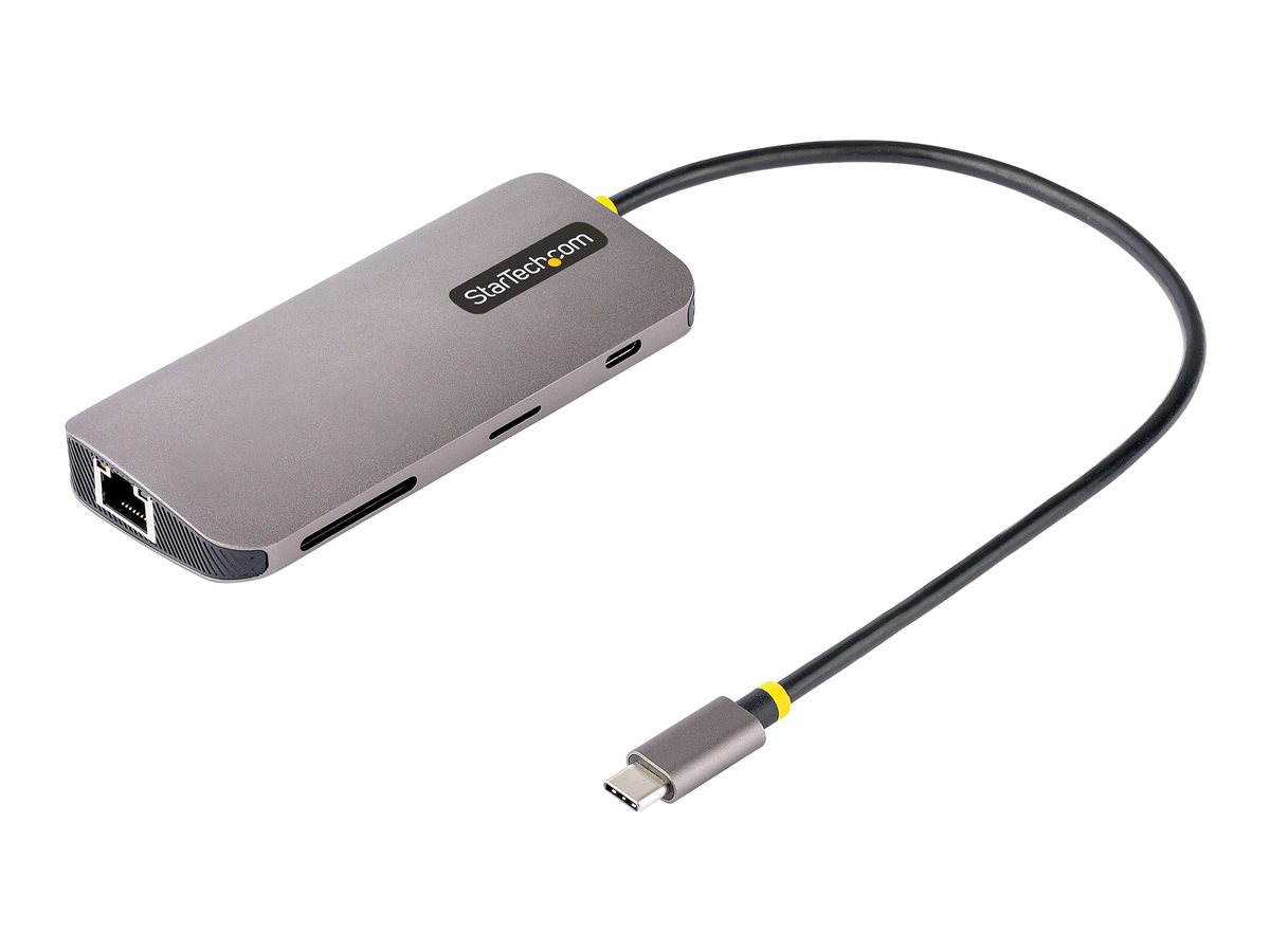 Startech USB C Multiport Adapter 4K 60Hz HDMI Video 3 Pt 5Gbps USB-A Hub 100W Power Delivery Schematic image Multi-angle 68800