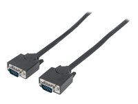 Manhattan VGA Monitor Cable, 3m, Black, Male to Male, HD15, Cable of higher SVGA Specification (fully compatible), Fully Shie