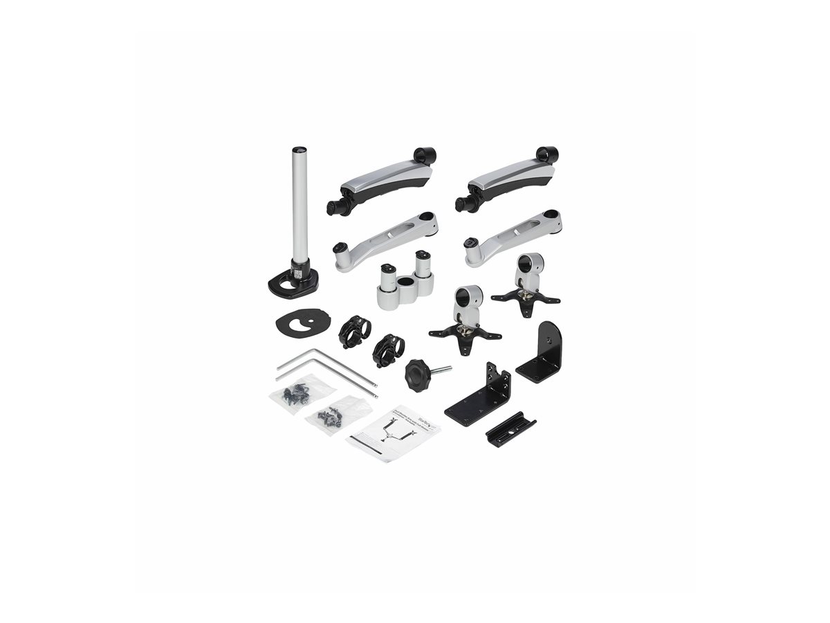 StarTech.com Desk Mount Dual Monitor Arm - Full Motion Articulating Arms - Premium Dual Monitor Stand - For up to 30" (19.8lb/9kg) VESA Mount Monitors - Tool-less Assembly - Steel & Aluminum montážní sada - plný pohyb - pro Displej LCD - černá, stříbrná – foto 7