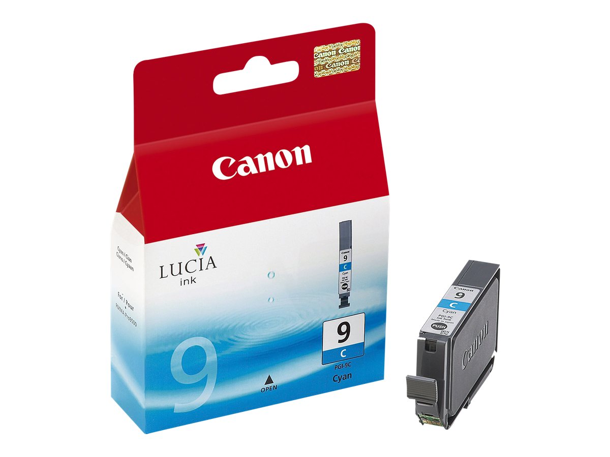 Canon PGI-9C cyan original ink Product shot Left-angle 79750
