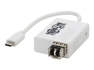 Tripp Lite USB C 3.1 to Fiber Optic Transceiver Gigabit Ethernet Adapter, Singlemode, 1310 nm, LC, Up to 5 km