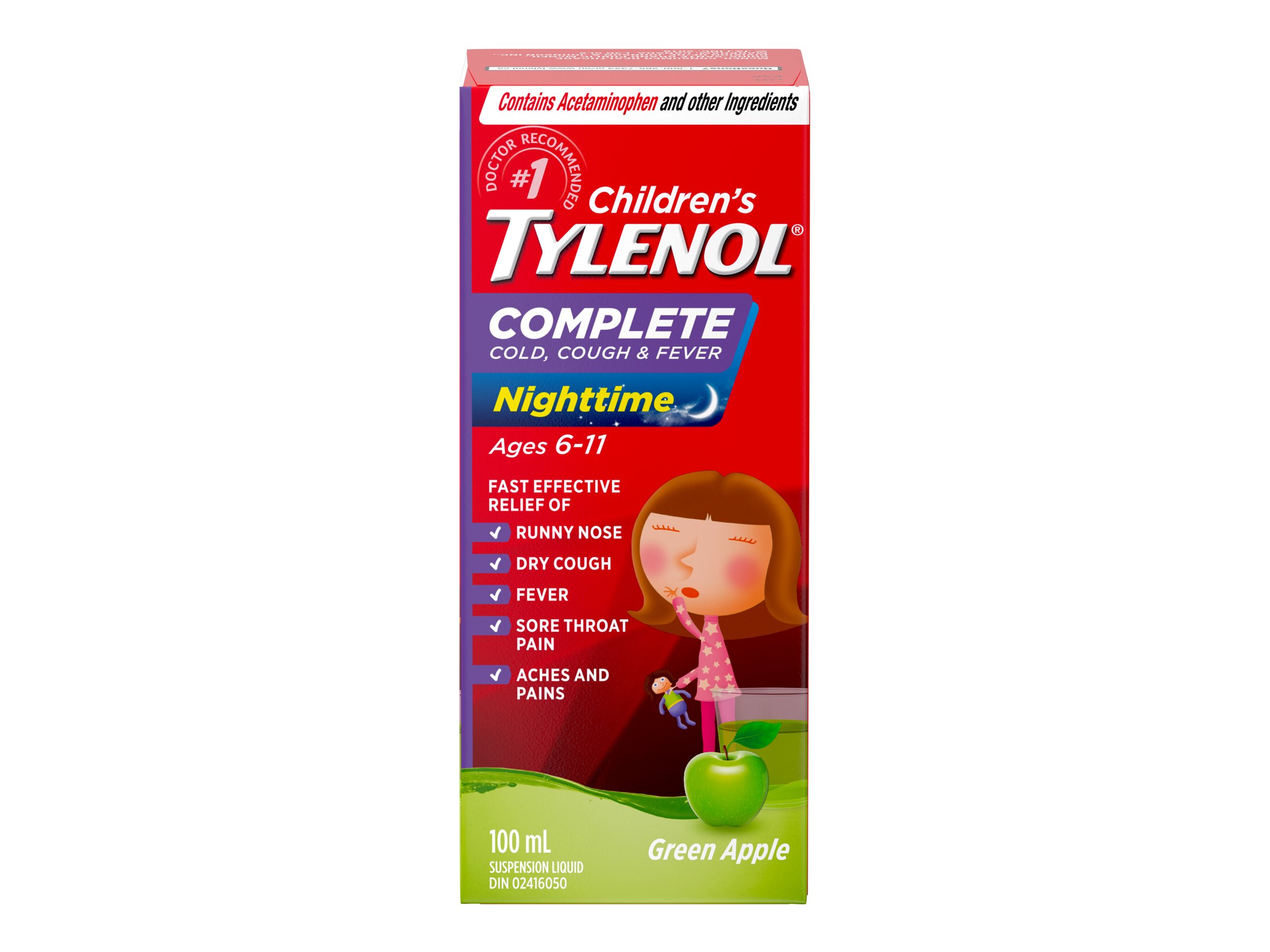 Tylenol* Children's Complete Cold Cough & Fever Nighttime Liquid Suspension - 100ml� �