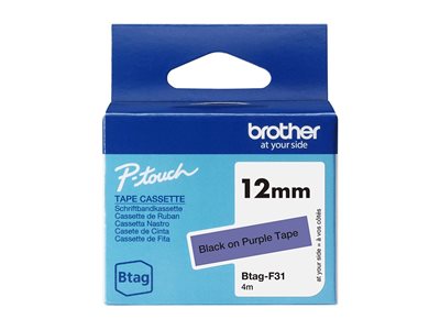 BROTHER 12MM Black on Purple BTAGF31 - BTAGF31