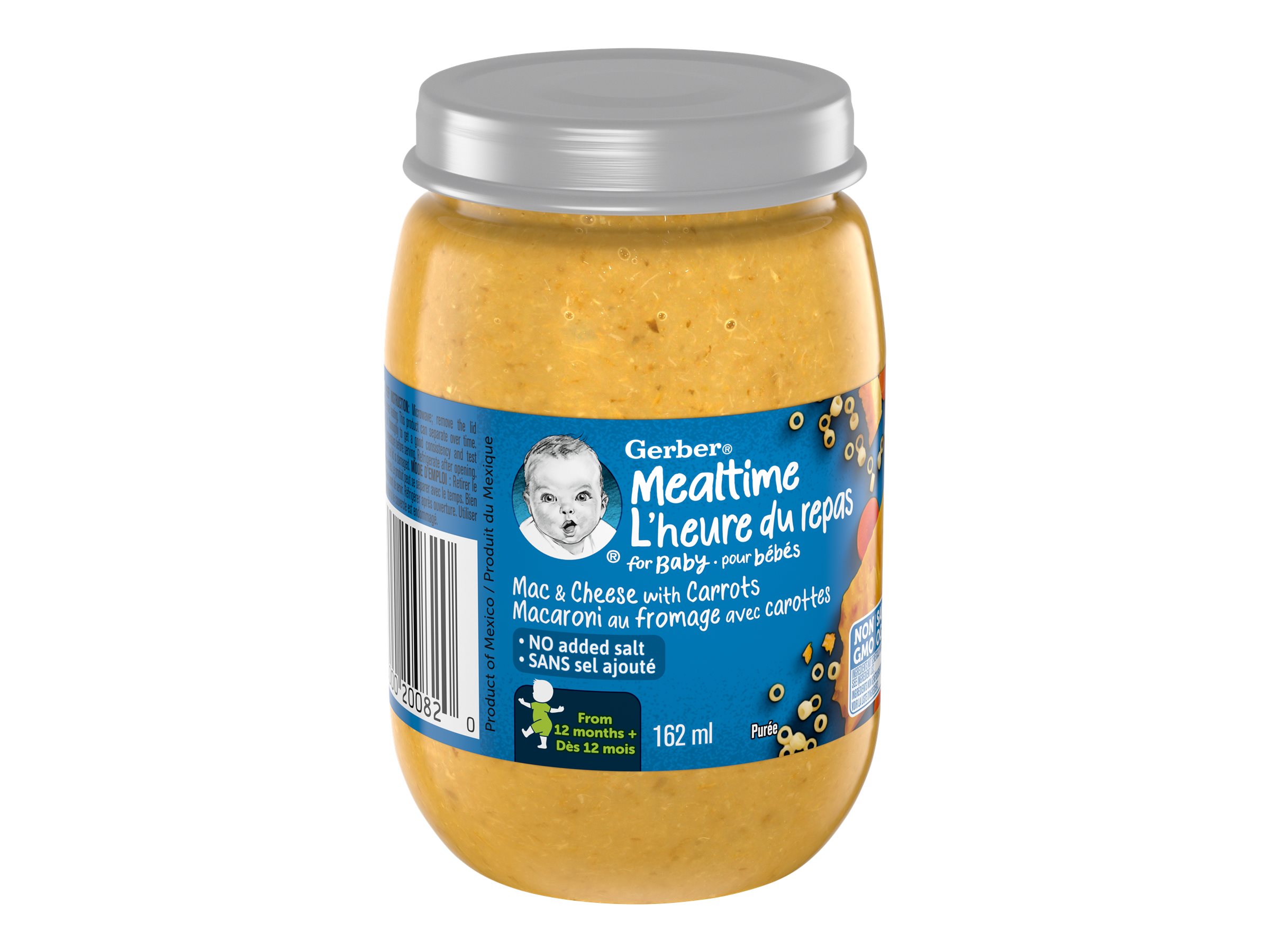 Gerber Mealtime Baby Puree - Mac & Cheese with Carrots - 162ml