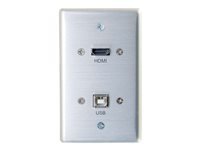 C2G HMDI and USB B Pass Through Wall Plate - Single Gang