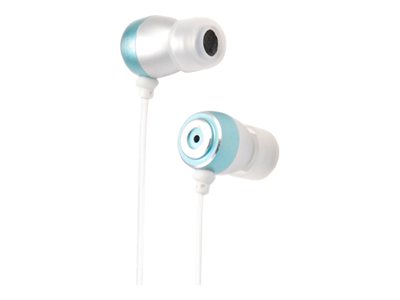 Inland SecureFit Metallic iBuds Earphones in-ear wired 3.5 mm jack blue