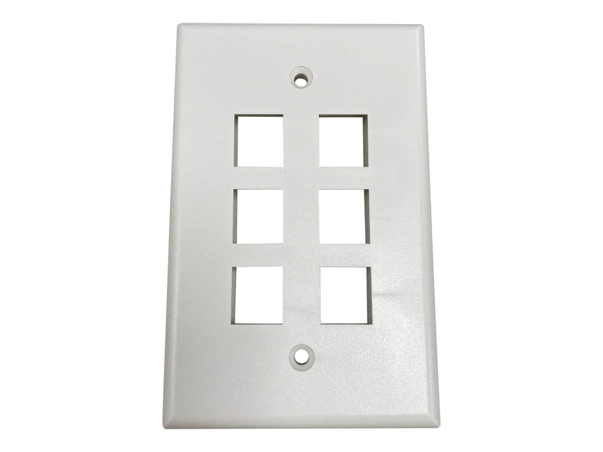 Eaton Tripp Lite Series 6-Port Single-Gang Keystone Wall Plate, Antibacterial, Ivory Matte, TAA