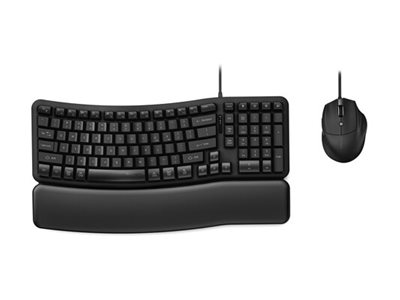 Kensington Pro Fit Ergo KM620-W keyboard and mouse set wired EQ 98% full size black Input Product shot Front 79200