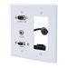 C2G Decorative Dual Gang VGA, 3.5mm Audio and HDMI Wall Plate White