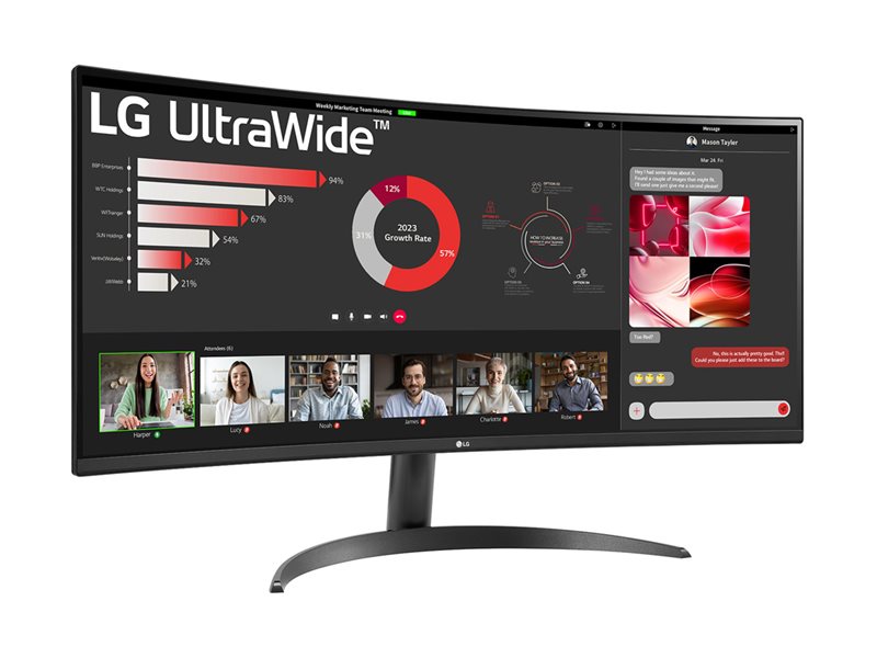 LG UltraWide 34WR50QK-B - cran LED - incurv - 34" - HDR