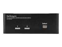Startech Dual Monitor DisplayPort KVM Switch - 2 Port - USB 2.0 Hub - Audio and Microphone - DP KVM Switch (SV231DPDDUA) - KV