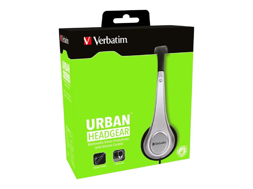 Verbatim Multimedia Headset with Volume Control Package view Left-angle 77500
