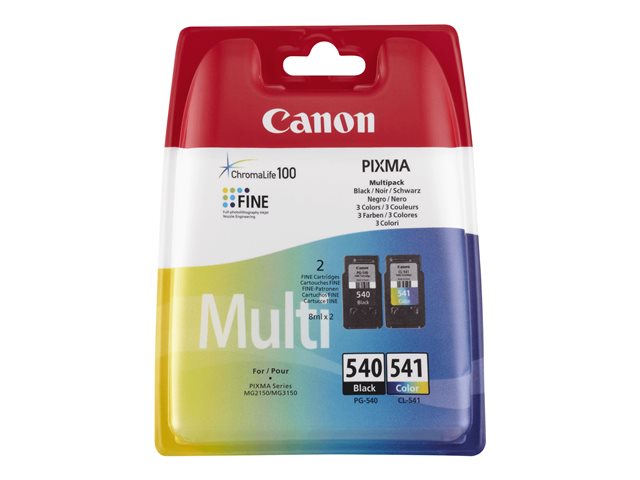 Image of Canon PG-540 / CL-541 Multipack - 2-pack - black, colour (cyan, magenta, yellow) - original - ink cartridge