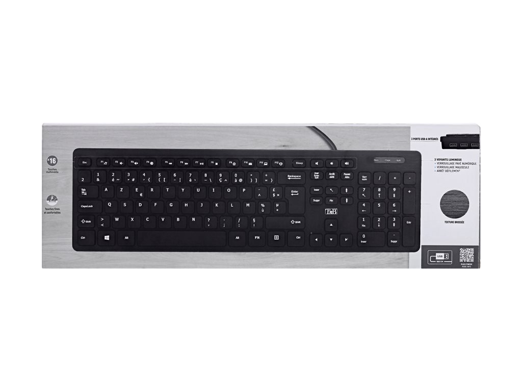 TNB HUB Wired Keyboard Built-In 3X Usb-A