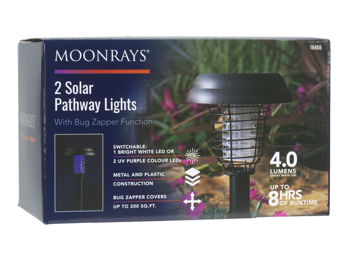 Moonrays LED Garden Garden Light / Bug Zapper - Black - 2's