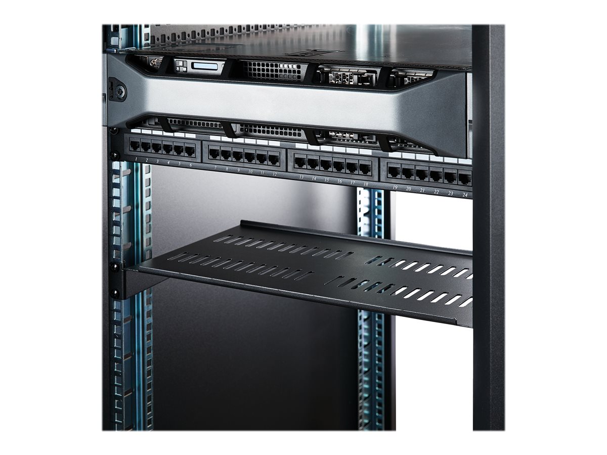 StarTech.com 1U Vented Server Rack Cabinet Shelf, 10in Deep Fixed Cantilever Tray, Rackmount Shelf for 19" AV/Data/Network Equipment Enclosure with Cage Nuts & Screws, 44lbs Weight Cap. - 1U Network Rack Shelf (CABSHELFV1U) - police skříně - 1U – foto 4