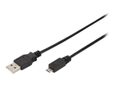 DIGITUS USB 2.0 Anschlusskabel Typ A -mikro B St/St 1.8m sch - AK-300110-018-S