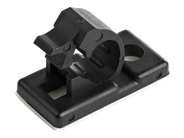 Image of StarTech.com 100 Adhesive Cable Management Clips Black, Network/Ethernet/Office Desk/Computer Cord Organizer, Sticky Cable/Wire Holders, Nylon Self Adhesive Clamp UL/94V-2 Fire Rated - Nylon 66 Plastic - TAA (CBMCC1) - cable clips - TAA Compliant