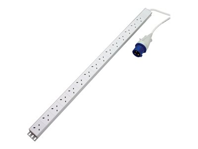 Videk Vertical Rack Mount PDU 15 Gang / 15 x UK Mains Socket to 16A ...