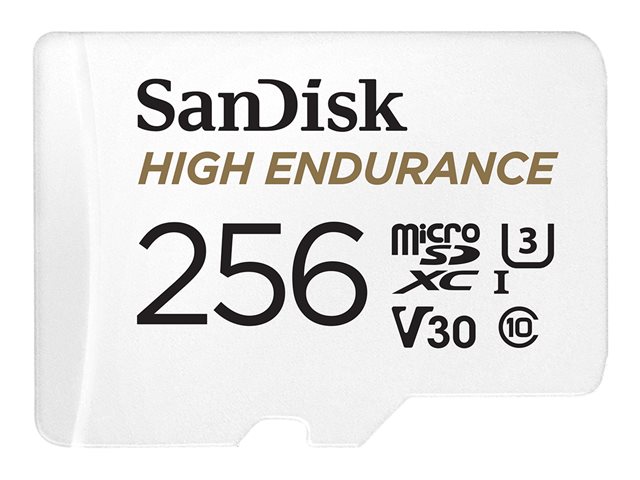 Image of SanDisk High Endurance - flash memory card - 256 GB - microSDXC UHS-I