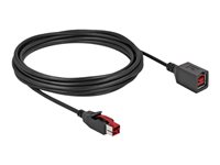 DeLOCK 8 pin USB PlusPower (24 V) (male) - 8 pin USB PlusPower (24 V) (female) Sort 5m PoweredUSB extension cable