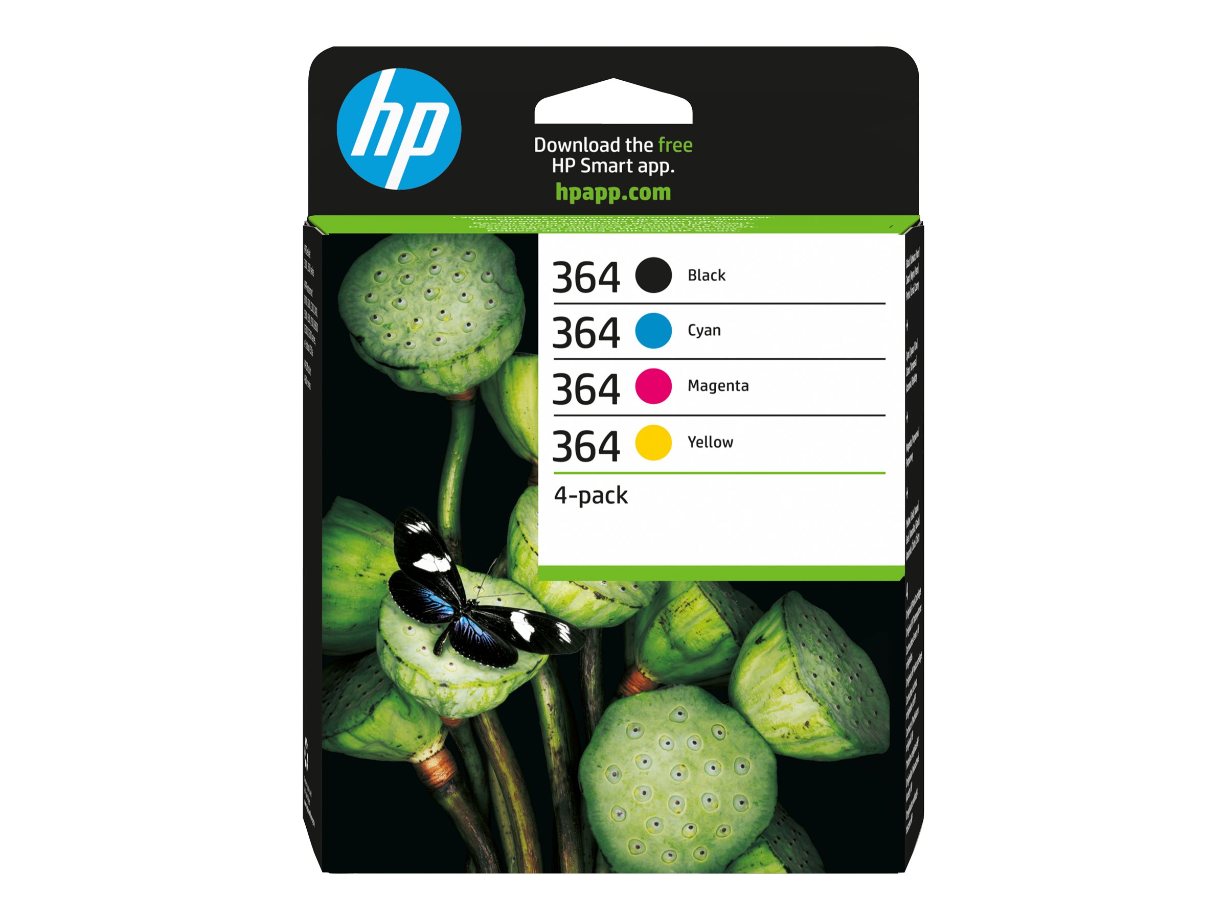 Hp 364 4 Pack Black Yellow Cyan Magenta Original Ink Cartridge