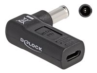 DeLOCK 24 pin USB-C (female) - Strøm DC jackstol 6,0 mm (ID: 4,3 mm) (male) Sort Strømforsyningsadapter