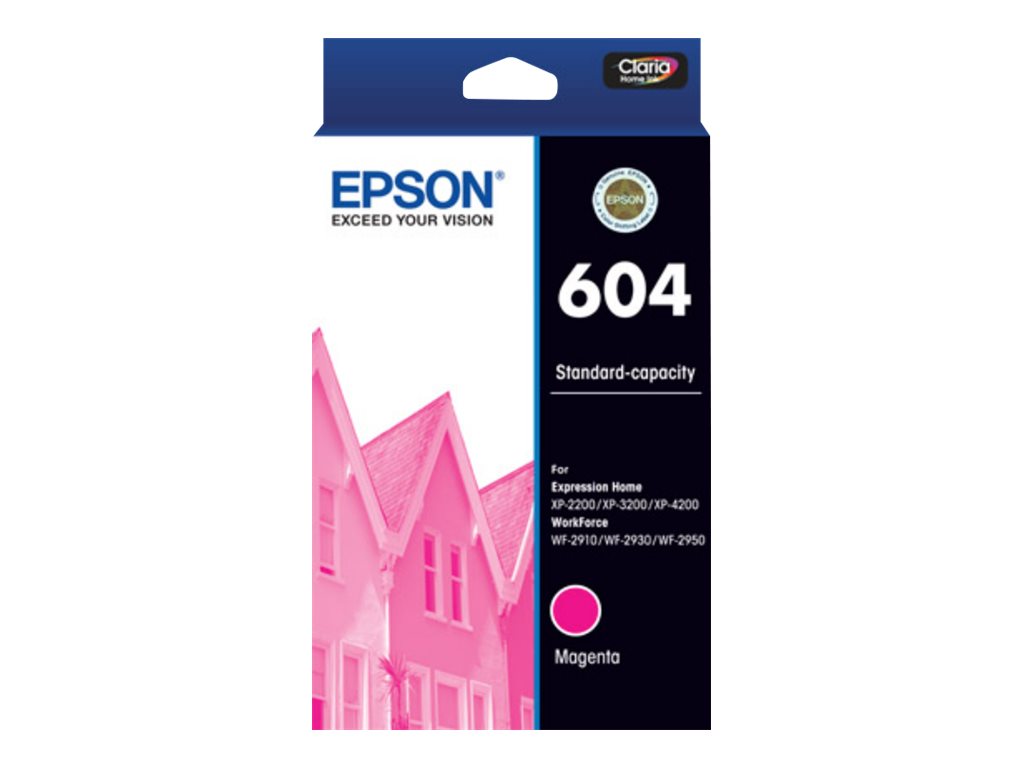 Epson 604 magenta original ink Package view Front 80490