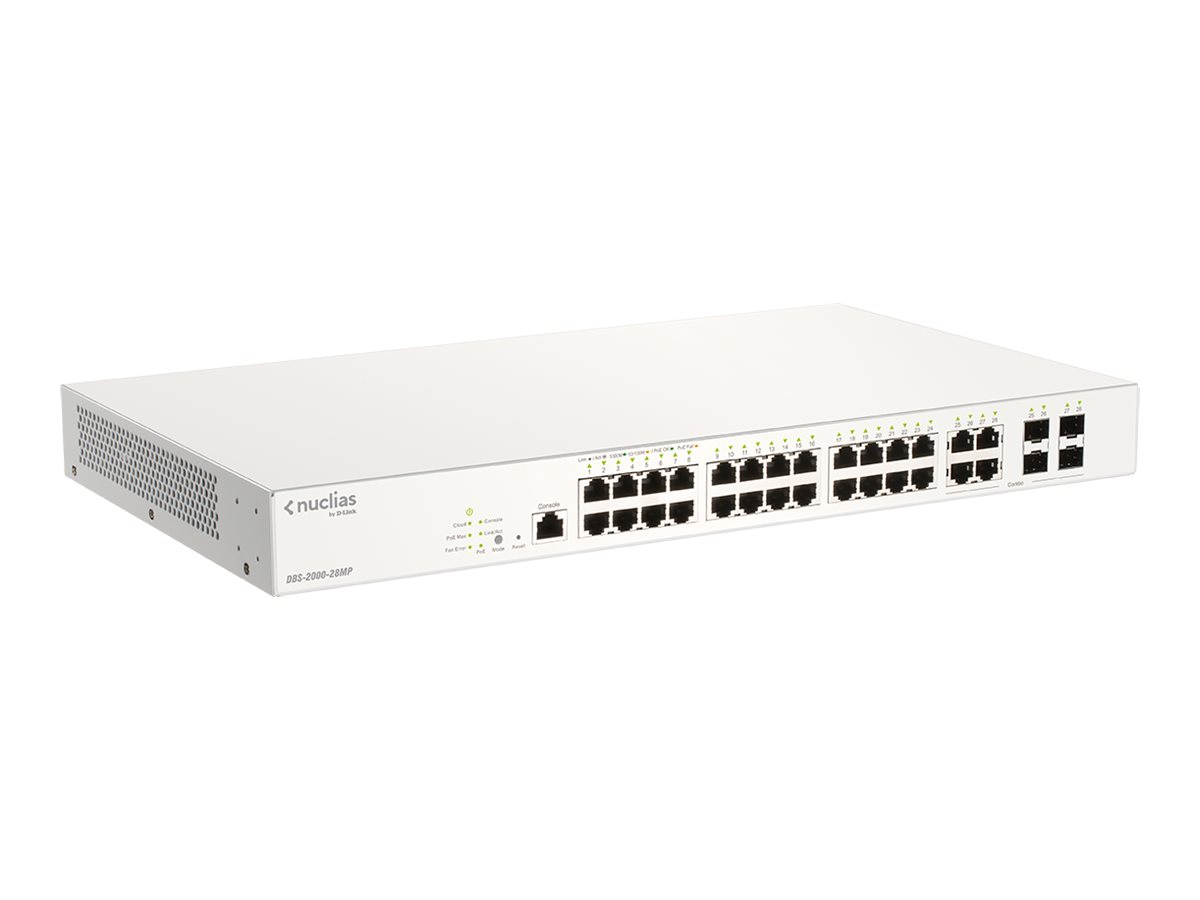 D-Link Nuclias Cloud-Managed DBS-2000-28MP - přepínač - 28 porty - inteligentní - Lze montovat do rozvaděče