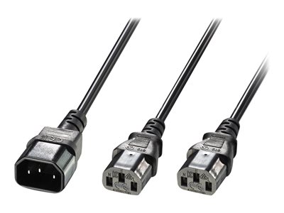LINDY 2m IEC C14 to 2x IEC C13 Y Cable