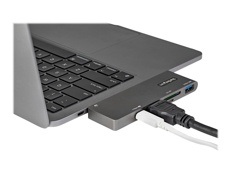 StarTech.com Adaptateur Multiport USB-C - USB Type C vers HDMI 4K,  Alimentation 100W Passthrough, SD/