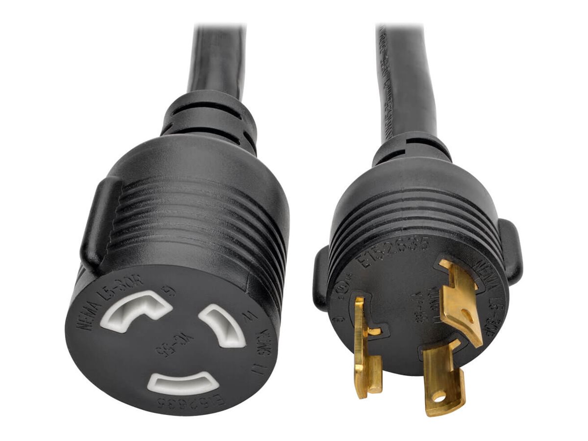Tripp Lite Heavy-Duty Power Extension Cord, 30A, 10 AWG (NEMA L5-30P to NEMA L5-30R), Locking Connectors, 15 ft.