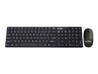 4XEM Keyboard and mouse set wireless 2.4 GHz QWERTY English black