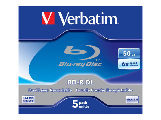 Image of Verbatim - BD-R DL x 5 - 50 GB - storage media