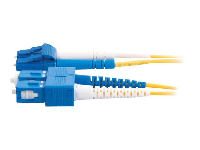 C2G LC-SC 9/125 OS1 Duplex Singlemode PVC Fiber Optic Cable (LSZH) - patch kabel - 2 m - 2 m - žlutá – foto 2