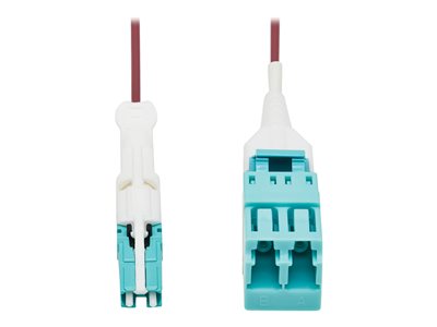 Tripp Lite 400G Duplex Multimode 50/125 OM4 Fiber Optic Cable Adapter (CS-PC/LC-PC), M/F, Round LSZH Jacket, Magenta, 1 ft.