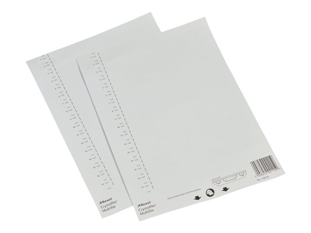 Rexel Crystalfile Lateral 330 File Tab Insert White Pack Of 25