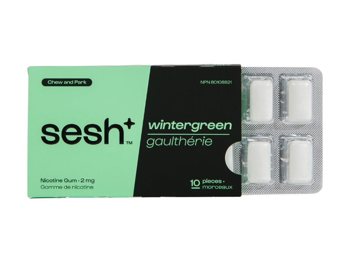 Sesh+ Nicotine Gum - Wintergreen - 2mg - 10's