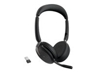 Jabra Evolve2 65 Flex Wireless Stereo Headset - Bluetooth, Noise-Cancelling  ClearVoice Technology & Hybrid ANC - Works with All Leading UC Platforms