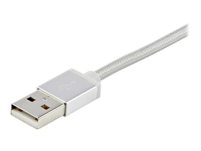 StarTech.com USB Multi Charging Cable - 3.3 ft / 1m - Lightning / USB-C / Micro-USB - Braided - MFi Certified - USB 2.0 - 3 in 1 Charging (LTCUB1MGR)